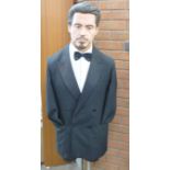 Film memorabilia, a mannequin and stand of Robert Downey Jnr. as Iron Man, (Tony Stark), 150cm