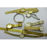 Nine lady's wristwatches, Seiko, Rotary, Zenith and others