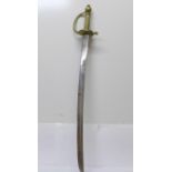A sword, no scabbard, blade 65cm