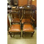 A set of four oak barleytwist dining chairs