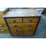 A Victorian pine chest of drawers