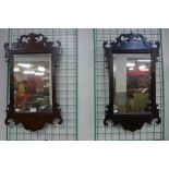 Two George II style mahogany framed mirrors