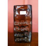 A Whitefriars Nuts and Bolts glass vase, pattern no. 9668, designed by Geoffrey Baxter, 26.5cms h