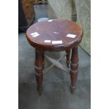 A Victorian elm kitchen stool