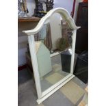 A white painted overmantel mirror