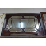 An Edward VII mahogany astragal mirror, 81 x 132cms