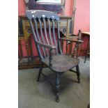 A Victorian elm and beech farmhouse chair