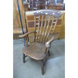 A Victorian elm and beech farmhouse chair