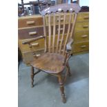 A Victorian elm and beech farmhouse chair