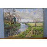 Anne Stafford, Riverside Walk, pastel, 34 x 46cms, framed
