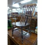 A Victorian elm and beech farmhouse chair