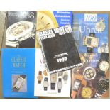 A collection of watch books including The World of Watches