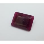 An unmounted ruby, approximately 9carat weight