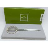 A pair of Christofle Paris silver plated scissors, boxed