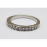 An 18ct white gold, half eternity ring, 3.8g, M