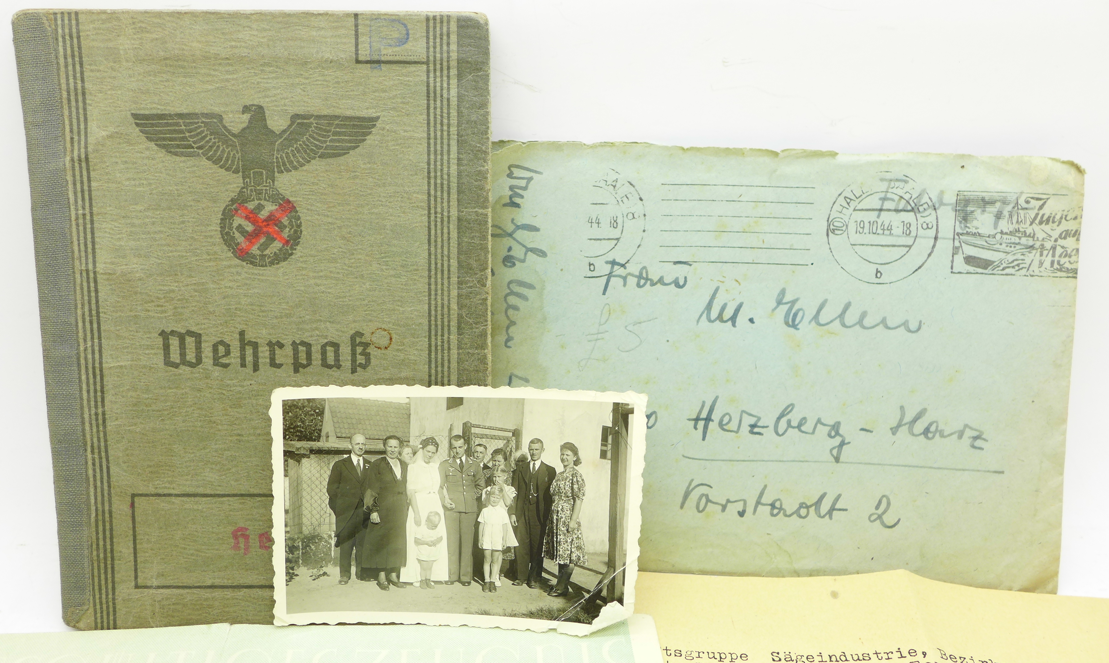 A collection of German ephemera and photographs including a Third Reich Identification passbook - Image 2 of 6