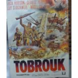 A film poster, Tobruk, Rock Hudson and George Peppard