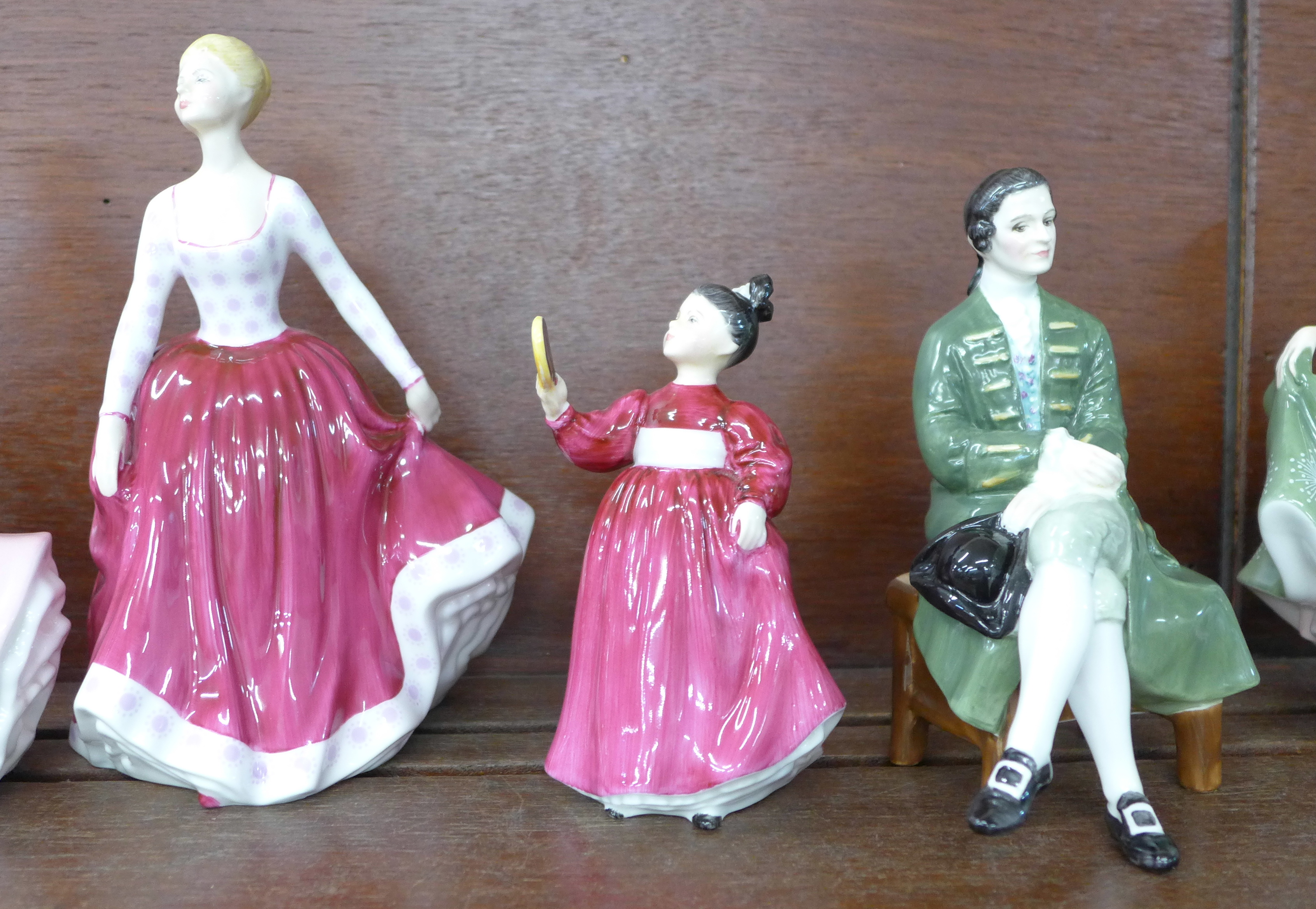 Eight Royal Doulton figures including a Gentleman from Williamsburg, Vanity, Fair Lady, Michelle and - Image 6 of 6