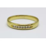 An 18ct gold and diamond ring, 3.2g, Q