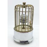 A caged bird clock, 12.5cm