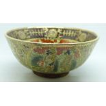 A Chinese bowl, decorated with figures and outlined in gold