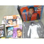 A case of Elvis Presley LP records, books and magazines