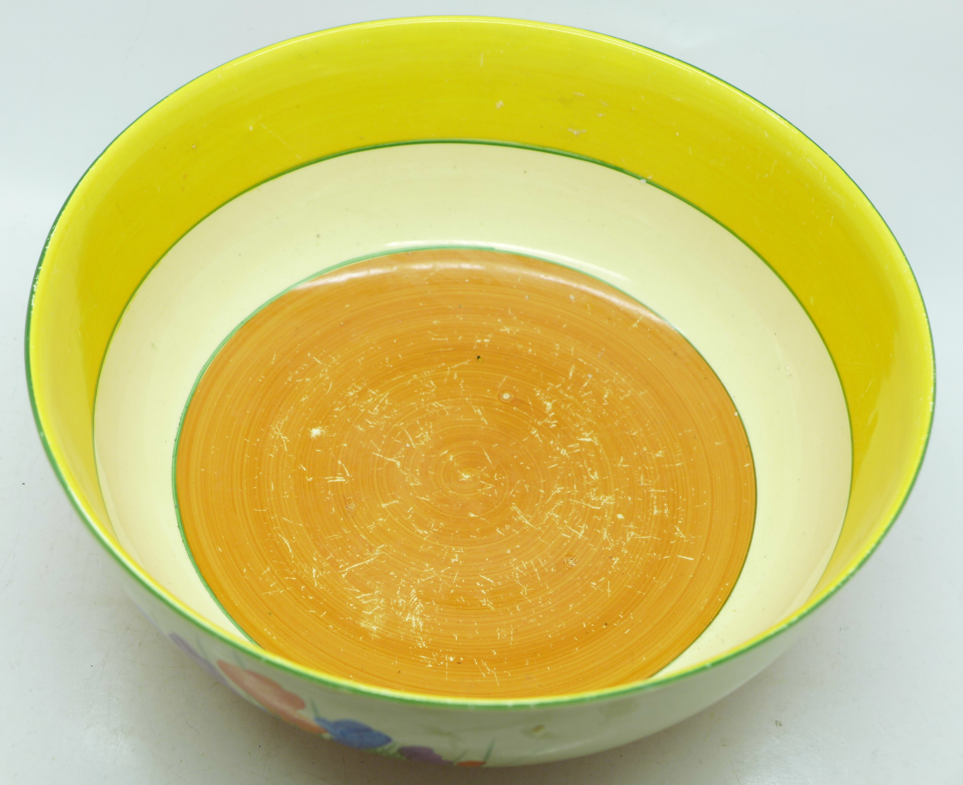 A Clarice Cliff Crocus pattern bowl, 23.5cm - Image 4 of 4