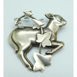 A Georg Jensen silver brooch, 311, London import mark for 1965