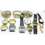 A collection of eleven gentleman's wristwatches including Majex, Mortima, Montine and Tourist, and