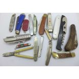 A collection of penknives