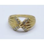 A 9ct gold ring, 2g, H