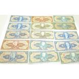 Forty-three Brazilian banknotes