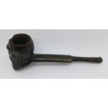 A Centuplico pipe, with W.G. Grace likeness bowl, marked W.G.G. Aet.47.A.D.1895, 14cm, bowl a/f