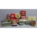 A collection of tins and boxes including two Oxo Cubes **PLEASE NOTE THIS LOT IS NOT ELIGIBLE FOR