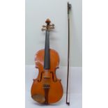 A cased Stentor Student violin, 36cm back