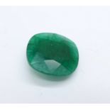 A cushion cut emerald, 9carat weight