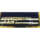 A cased F. Buisson flute