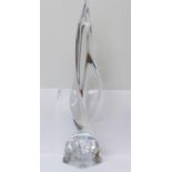 A Daum France crystal "flame" sculpture, signed, 49cm