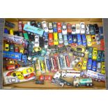 A collection of Cararama and other HO die-cast model vehicles