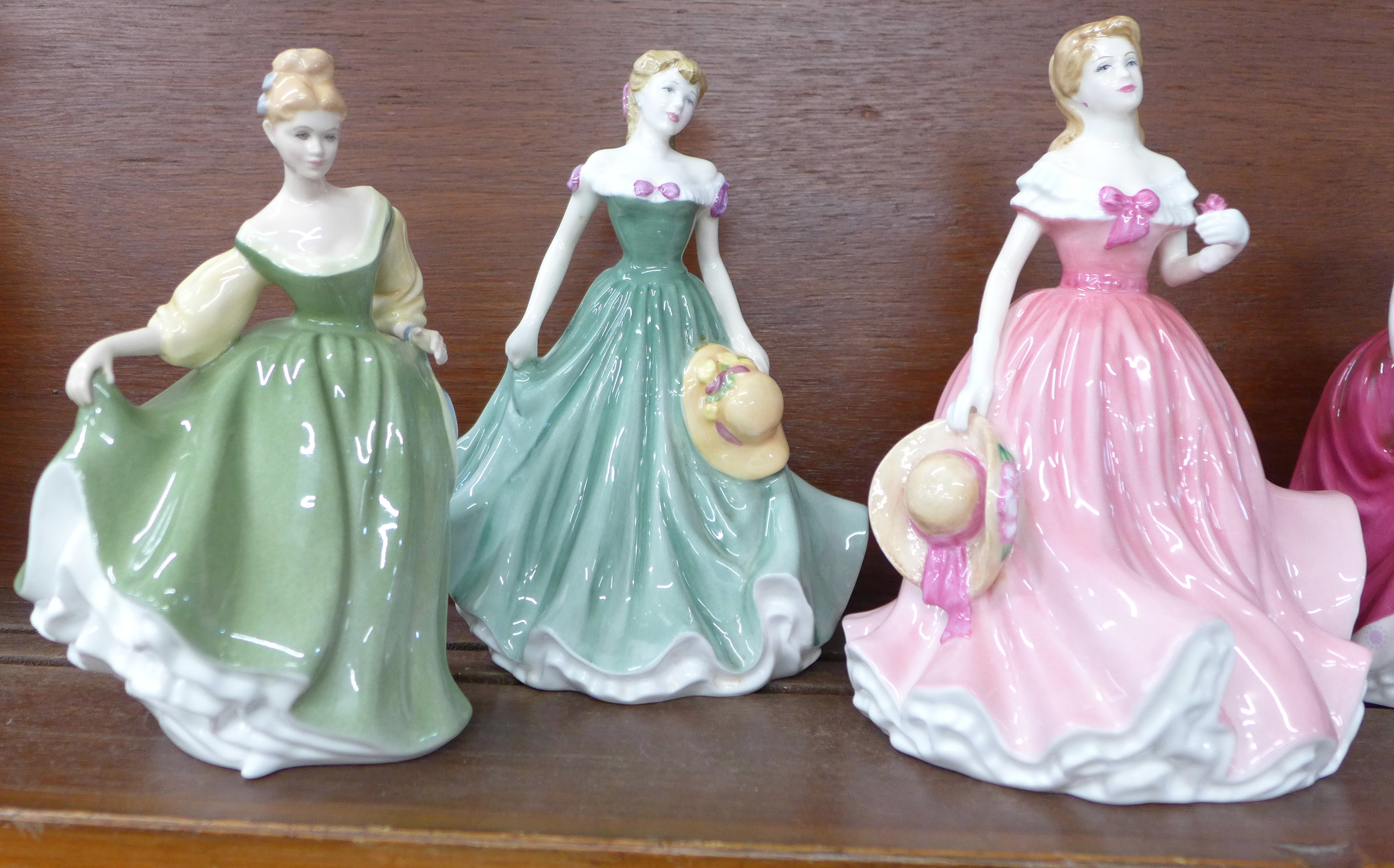 Eight Royal Doulton figures including a Gentleman from Williamsburg, Vanity, Fair Lady, Michelle and - Image 2 of 6