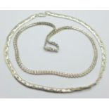 Two silver necklaces, 50g