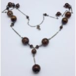 A long banded agate necklace