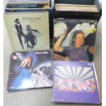 Two cases of LP records including T-Rex, Status Quo and Fleetwood Mac