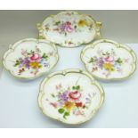 Four Royal Crown Derby, Derby Posies dishes