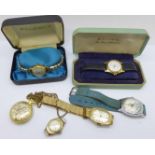 Lady's watches including Buler, Montine, Services, etc.