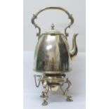 An Elkington silver plated spirit kettle and stand, 44cm