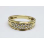A 9ct gold and diamond ring, 3g, N