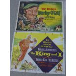 Film posters, original quad size, The King and I, and Walt Disney's Darby O'Gill