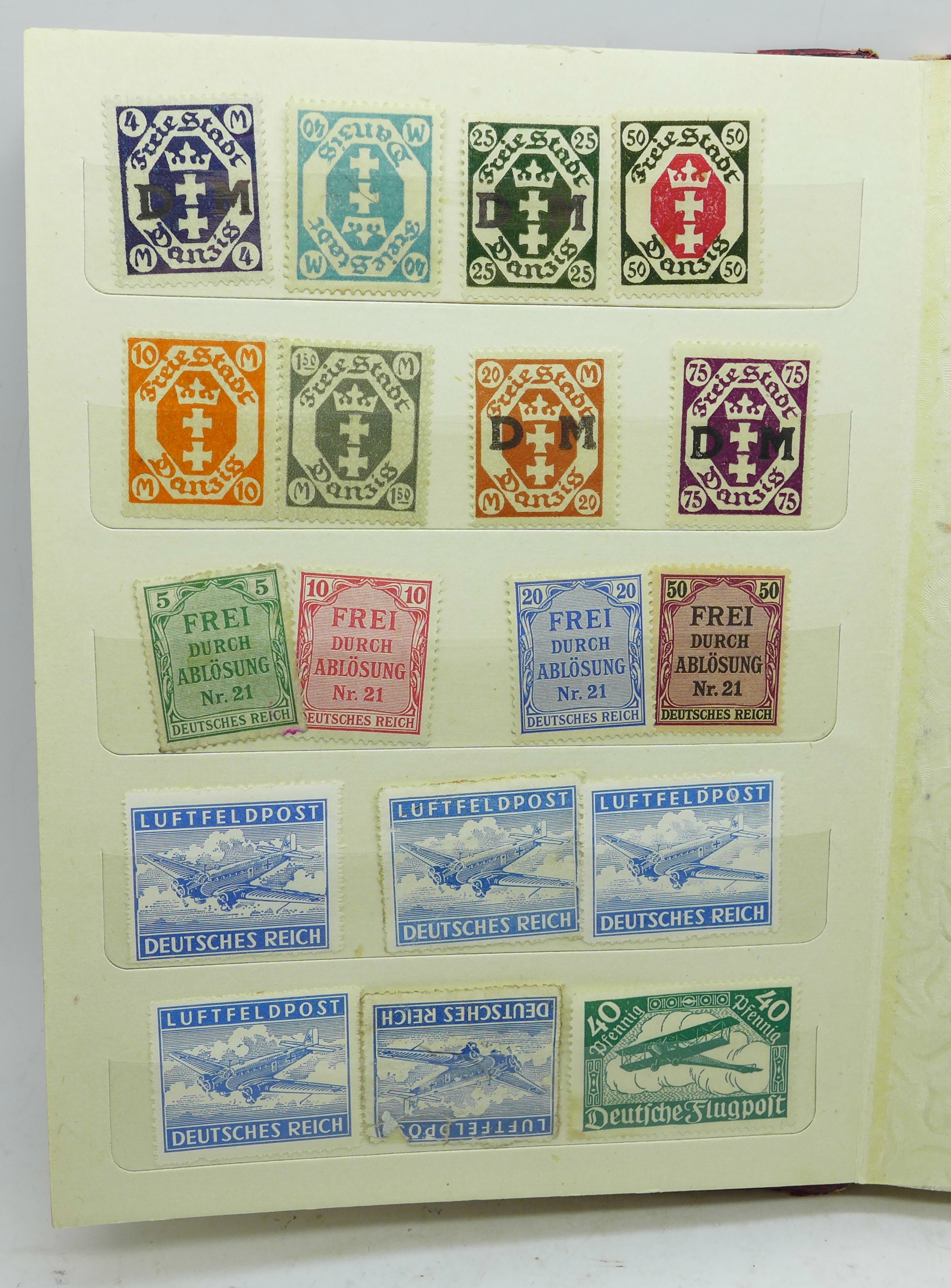 A booklet of over 200 German stamps including Third Reich