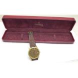 A gentleman's Omega Seamaster quartz wristwatch, with box, dial a/f